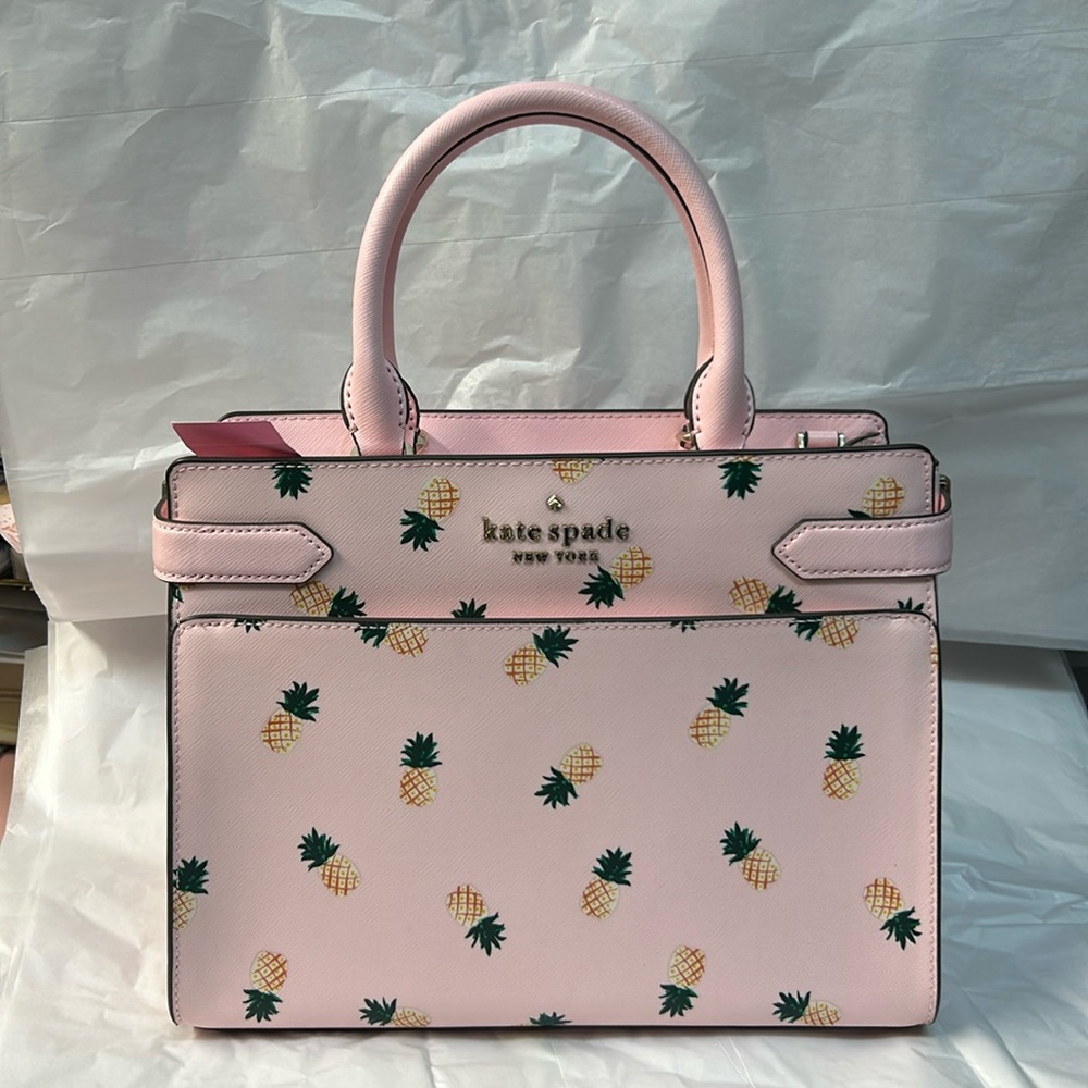 Authentic NWT Kate Spade Staci pineapples printed mediu K7628